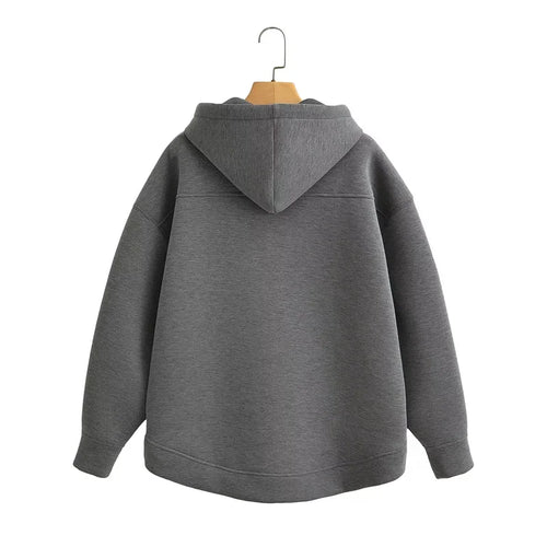 Grey Takereva Signature Heavyweight Zip Hoodie